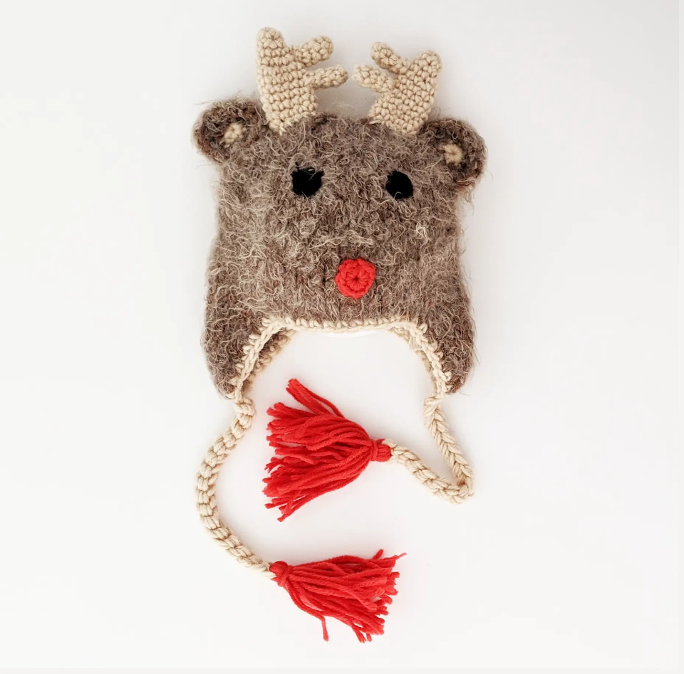 Rudolph the Red-Nosed Reindeer Crochet Hat