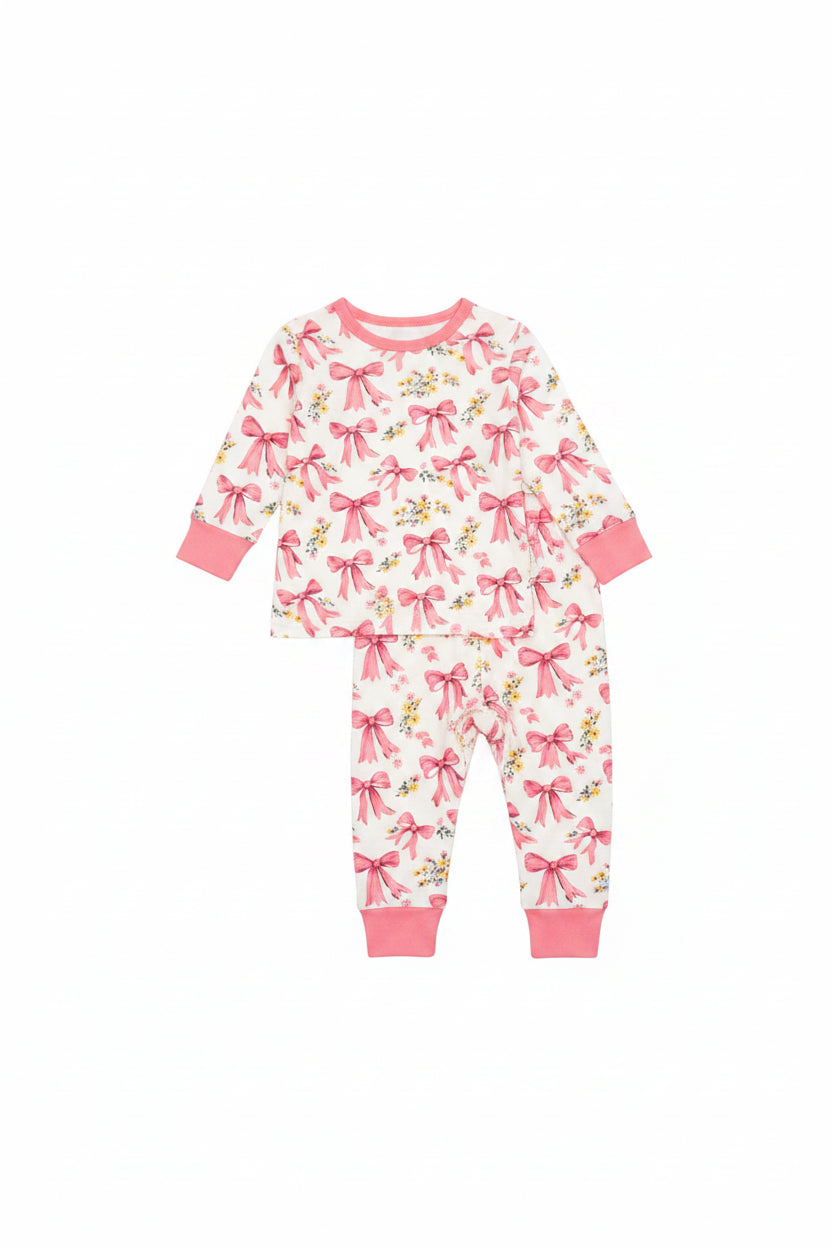 Little One Bloom Bows Bamboo Pajamas