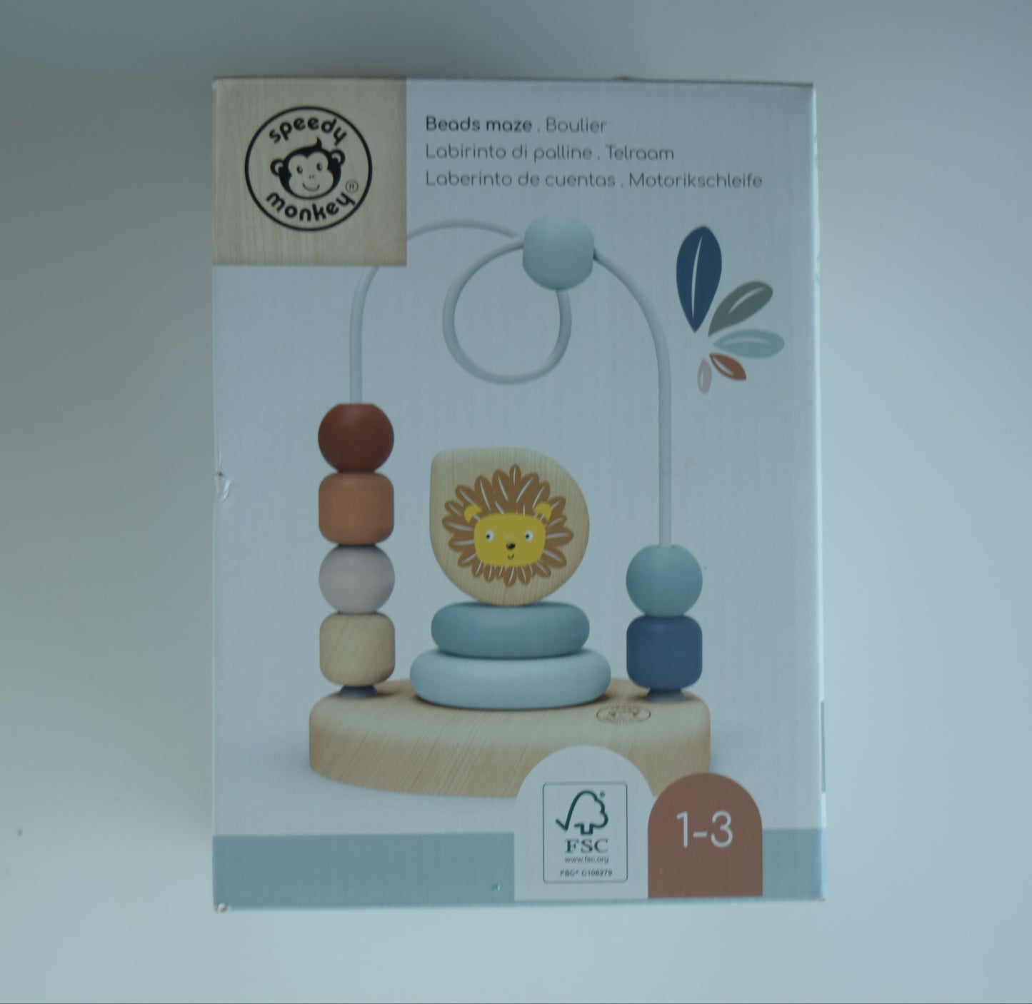 Speedy Monkey Wooden Bead Maze Toy - Lion