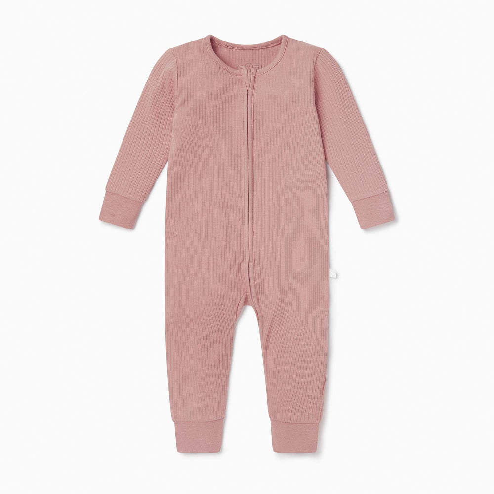 Mori Ribbed Footie Rose