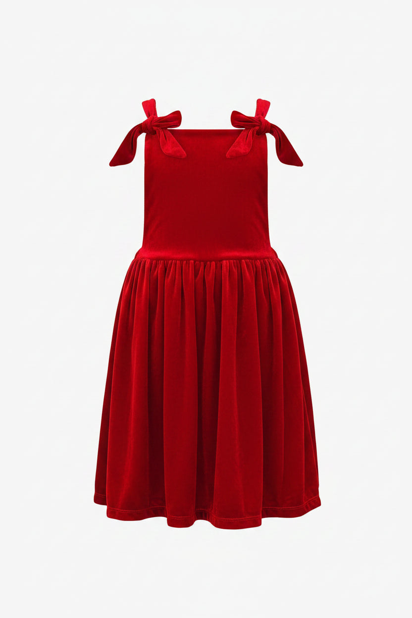 Mila & Rose Red Velvet Pinafore