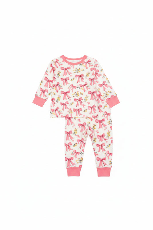 Little One Bloom Bows Bamboo Pajamas