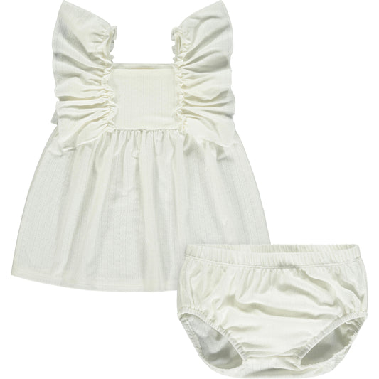 Ettie + H White Ruffle Dress
