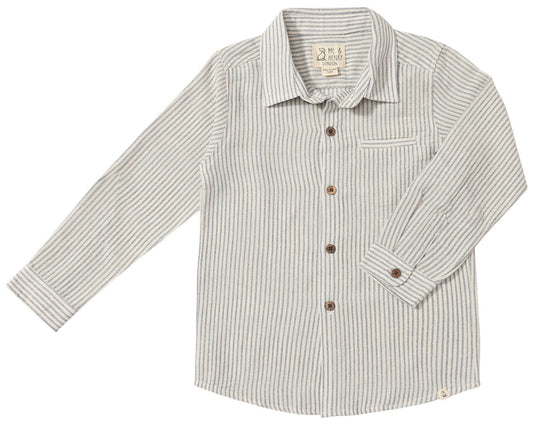 Me & Henry Blue & Cream Striped Button-Up Shirt