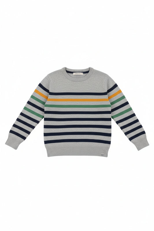 Rugged Butts Grey Multi-Stripe Knit Sweater