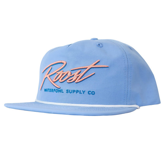 Roost Script Rope Hat - Dusty Blue/Coral