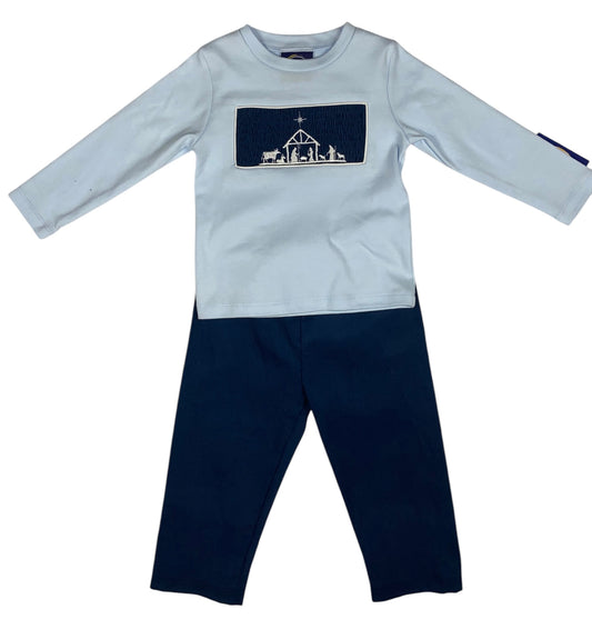 Emma Jean Smocked Nativity Pant Set