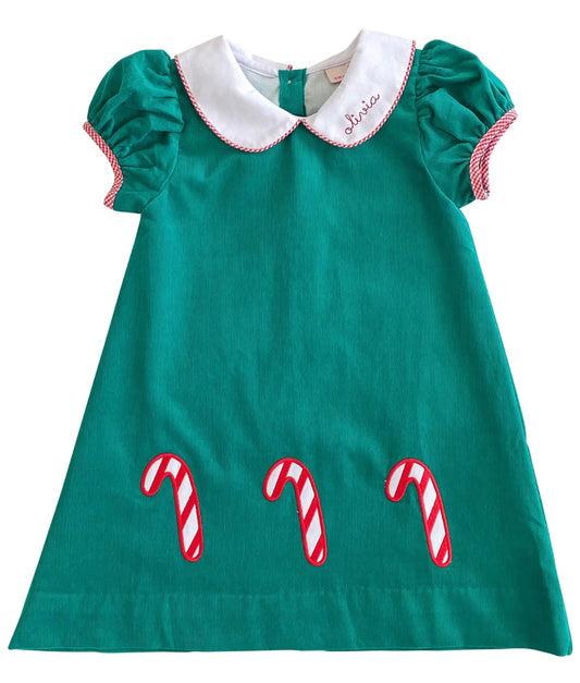 Smockingbird Candy Cane Peter Pan Collar Dress