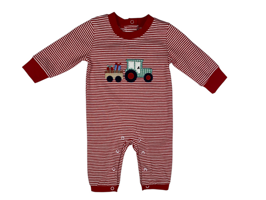 Millie Jay Christmas Tractor Romper
