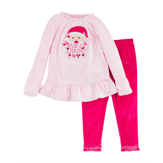 Mud Pie Let It Snow Santa Ruffle Set