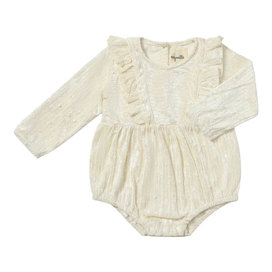 Vignette Ivory Ruffle Bubble Romper