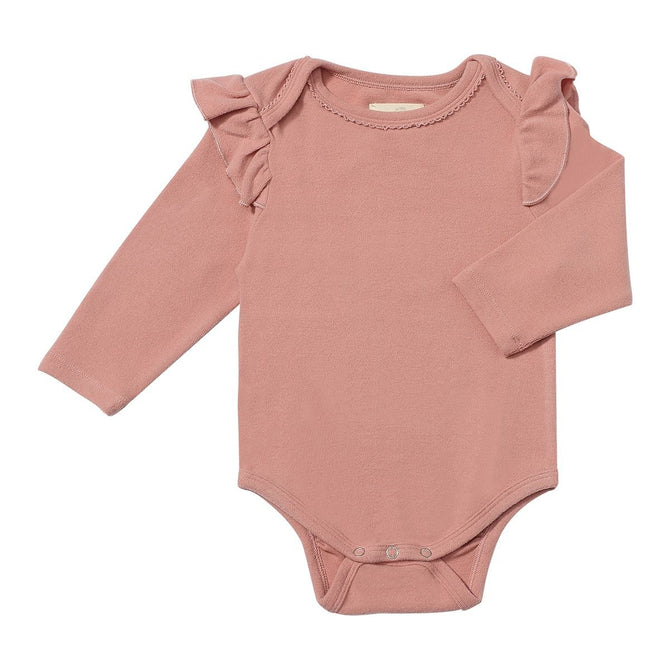 Vignette Dusty Rose Ruffle Bodysuit